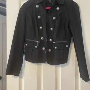 INC International Concepts Black Double-Breasted Blazer